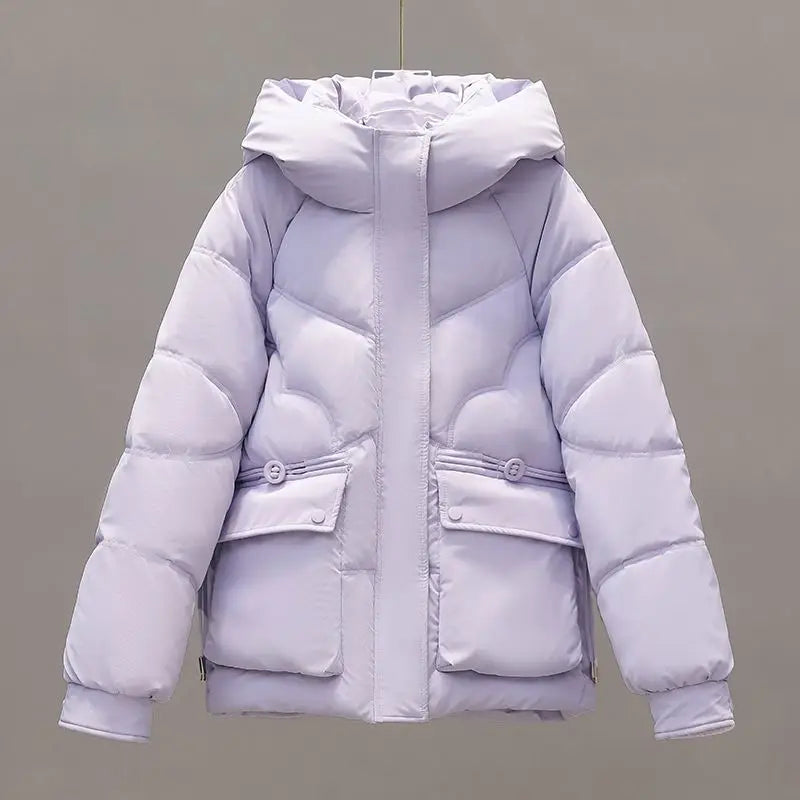 Women's winter long sleeve padded jacket with hood