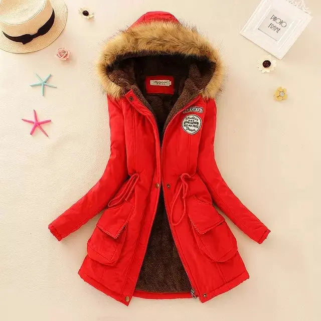 Warm Lined Adjustable Waist Winter Jacket