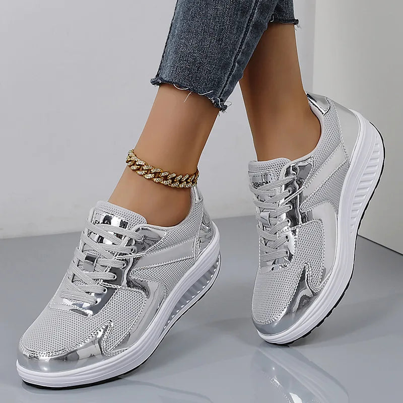 Women's platform sports casual shoes with thick platform