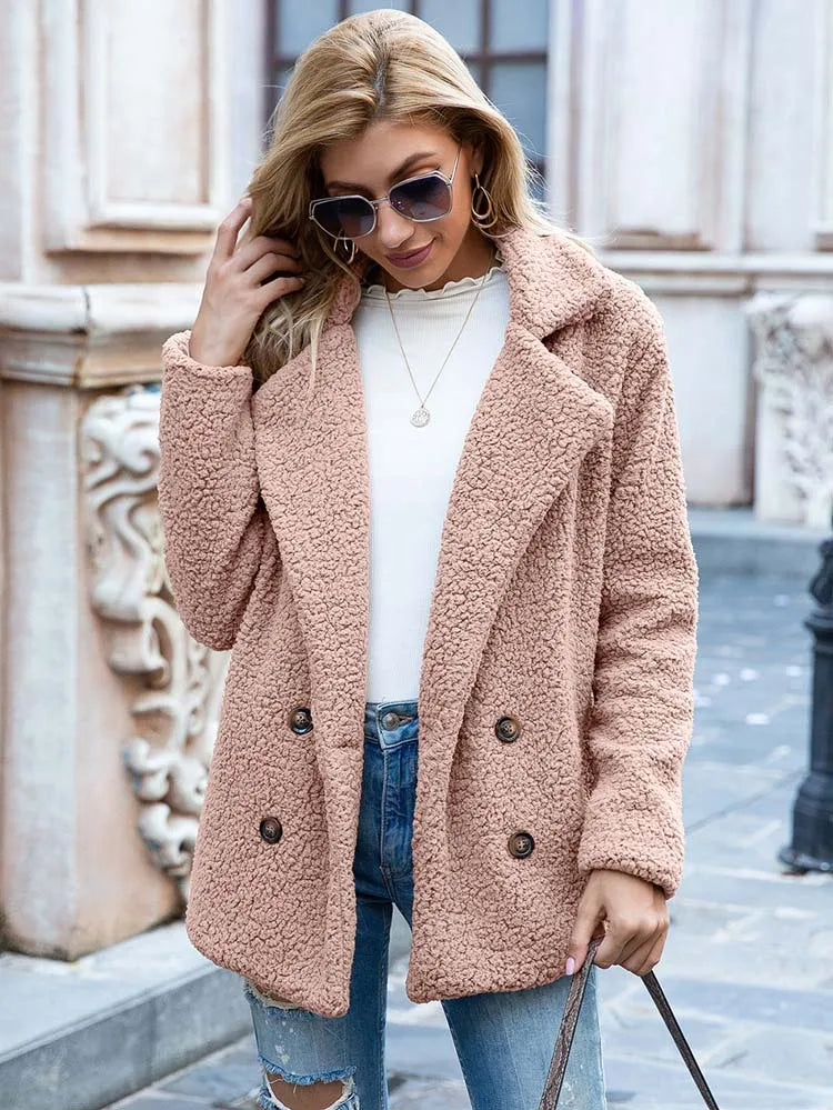 Women's oversized teddy coat