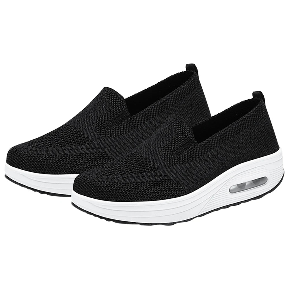 Women's Slip-On Sneakers - Breathable Mesh - Air Cushion Sole - Lightweight Casual Wear