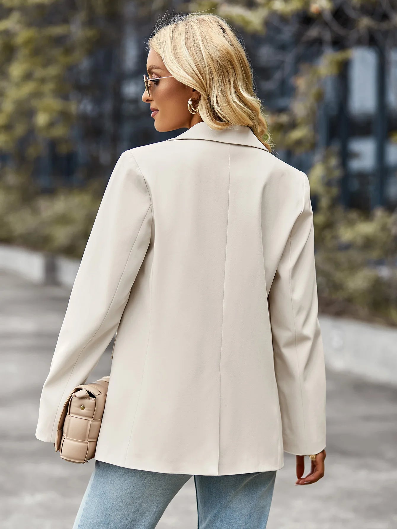 Women's casual one button lapel blazer