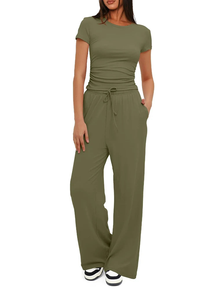 Women's casual tracksuit two pieces set