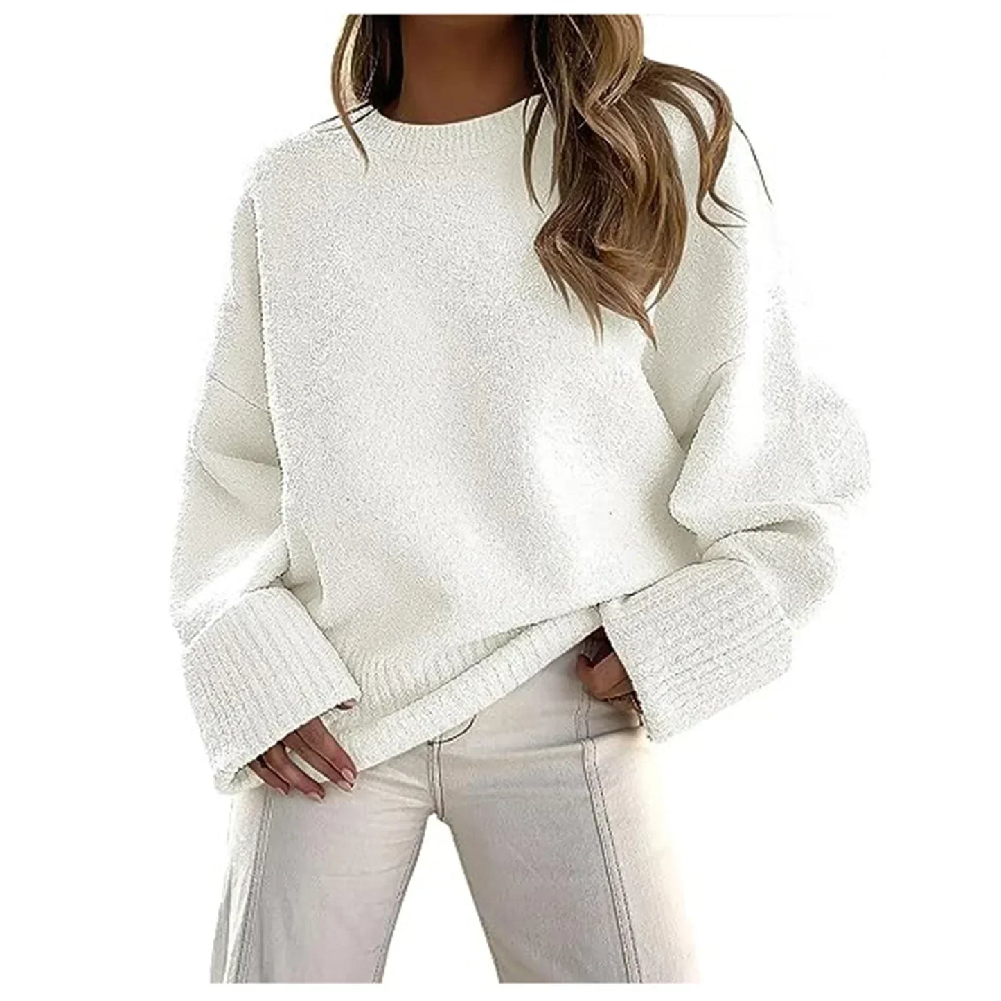 Oversized knit pullover for women