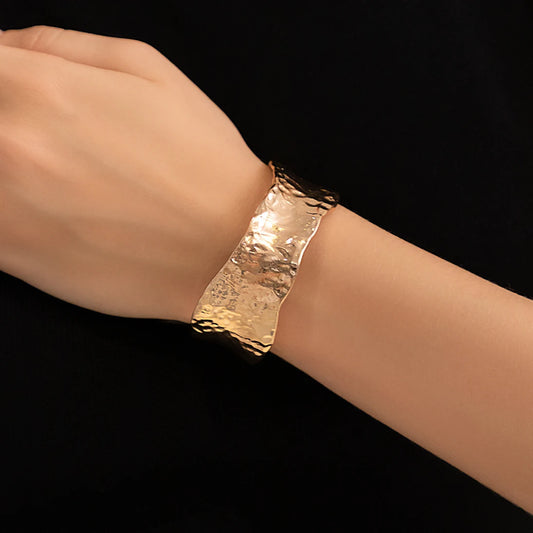 Chunky Metal Wide Cuff Bangles