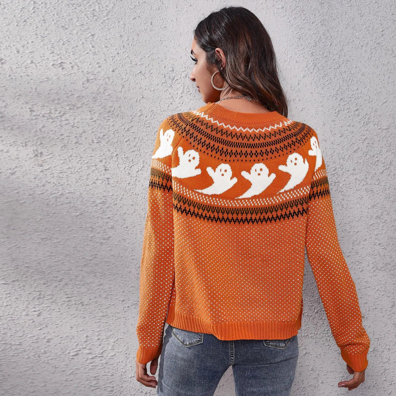 Polka Dot Knitted Retro Pattern Sweater