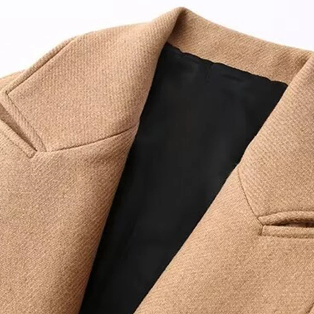 Women's french spring tweed coat with waist belt