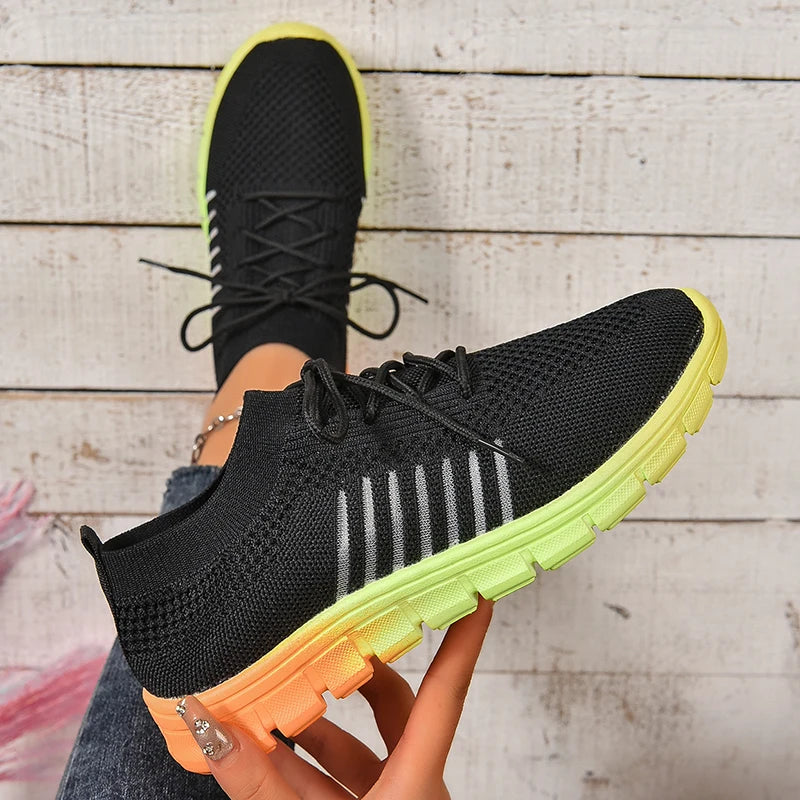 Breathable Knit Cushioned Athletic Sneakers