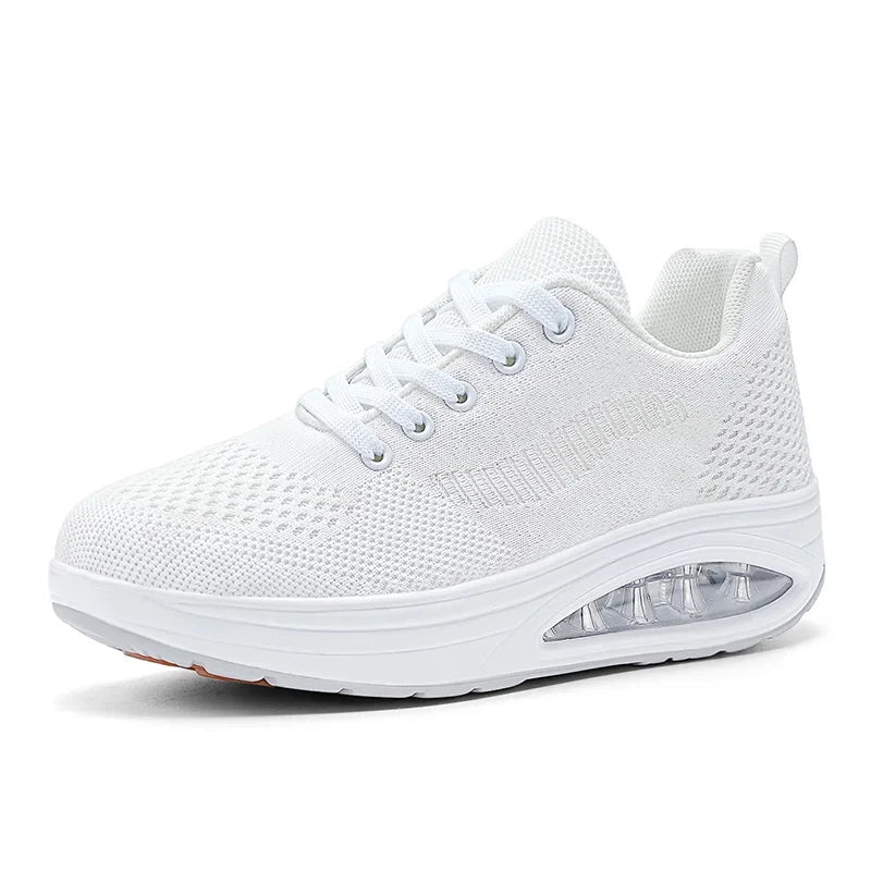 Breathable Knit Upper Lace-Up Casual Sneakers