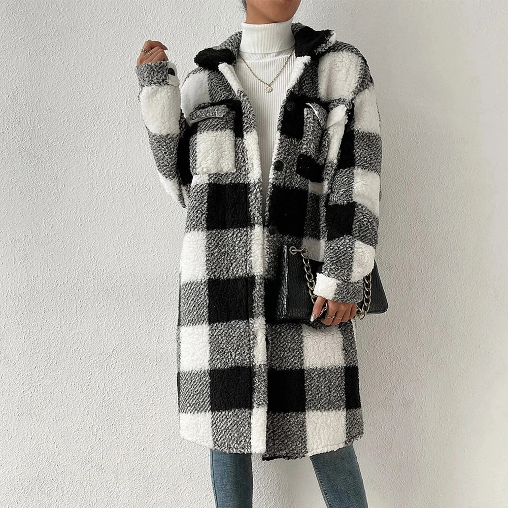 Women's plaid tartan shacket