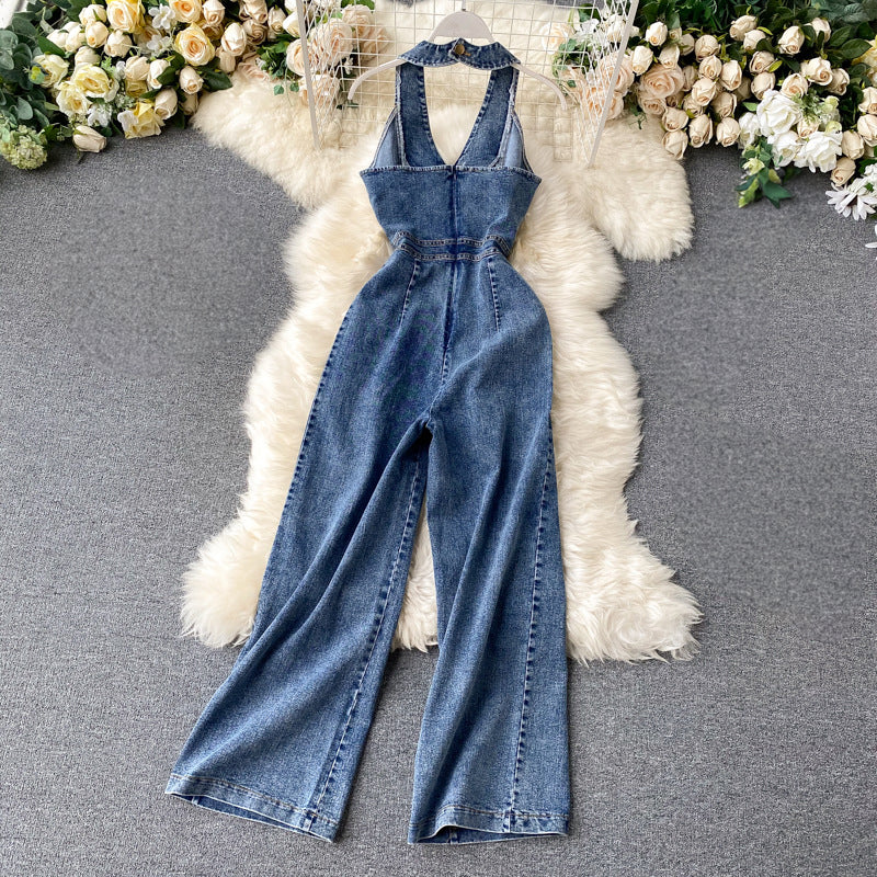 Elegant High Waist Halter Neck Jumpsuit