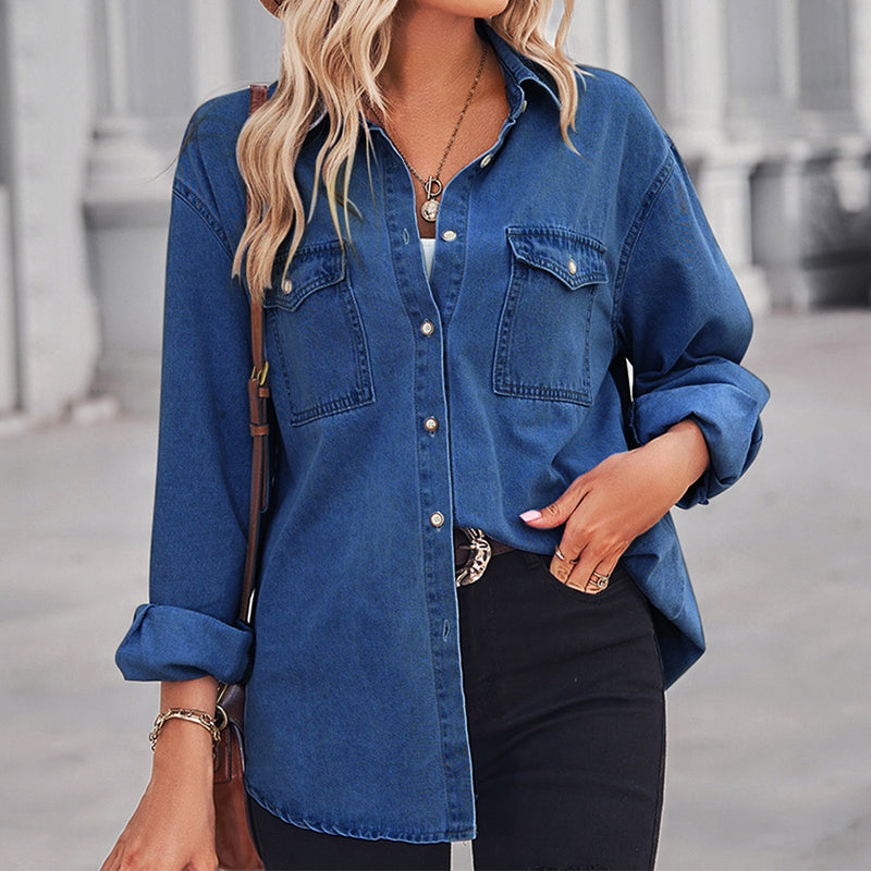 Tatyana - oversized long sleeve denim shirt