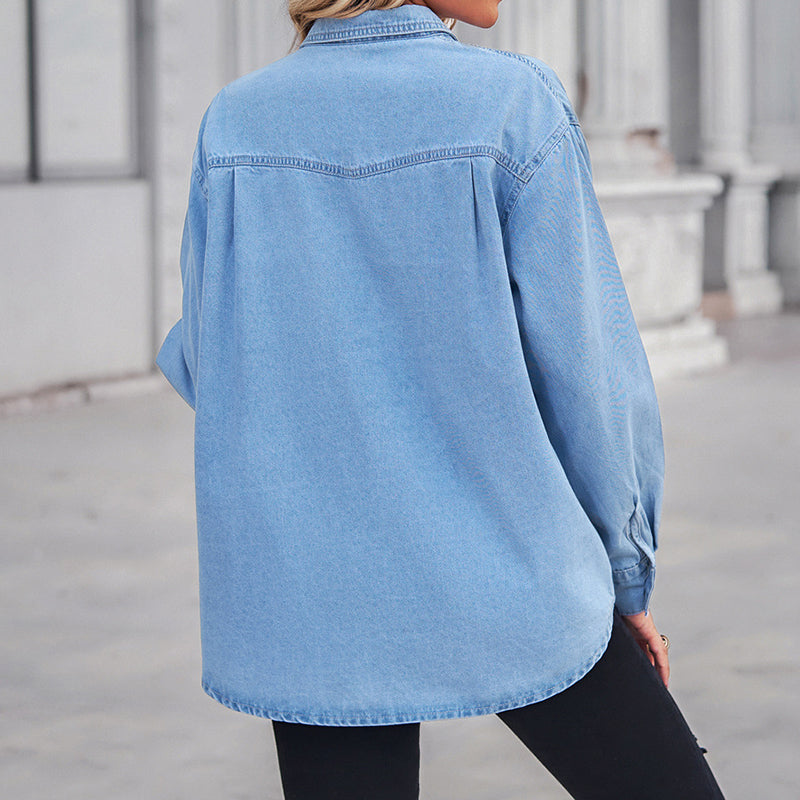 Tatyana - oversized long sleeve denim shirt