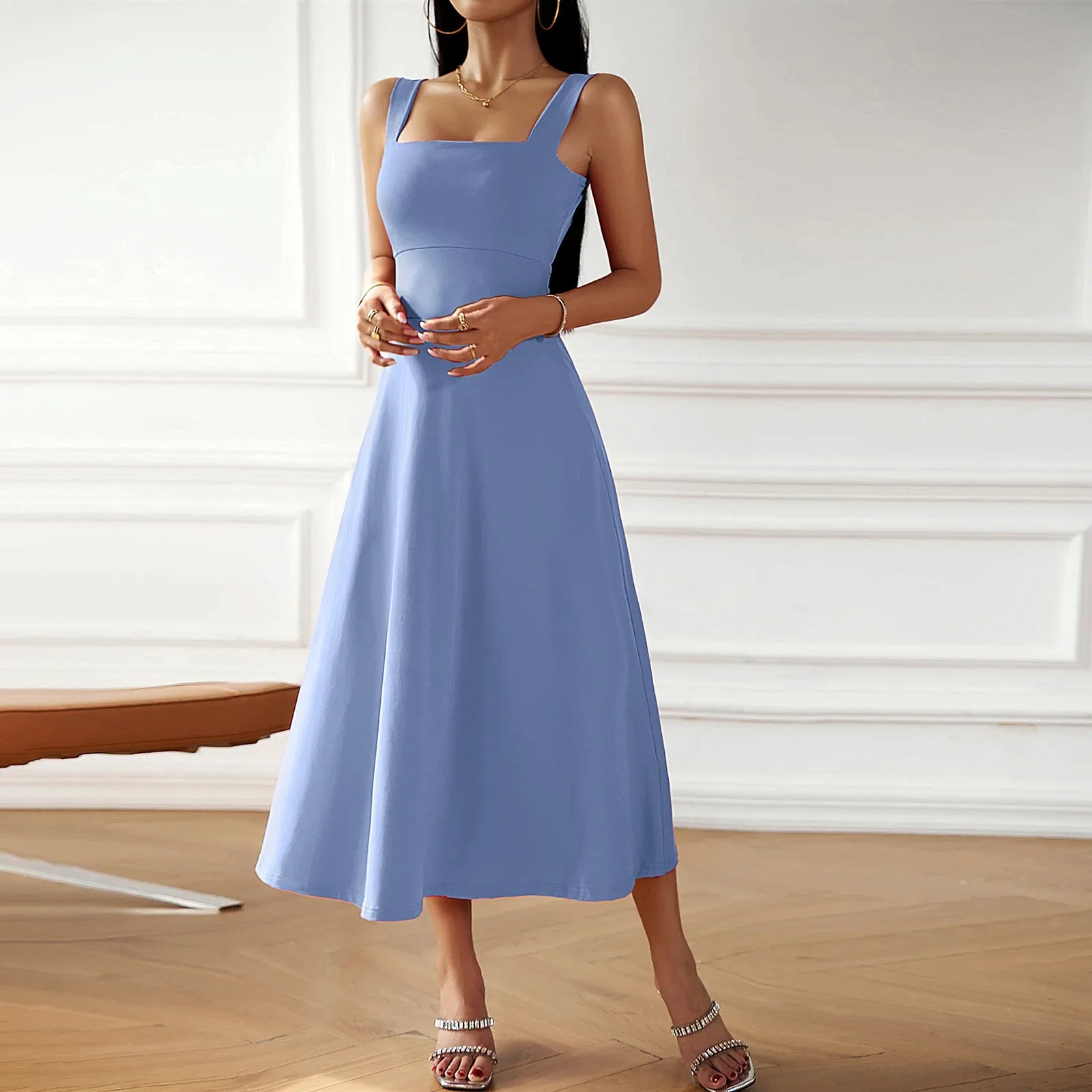 Elegant Fit-and-Flare Midi Dress