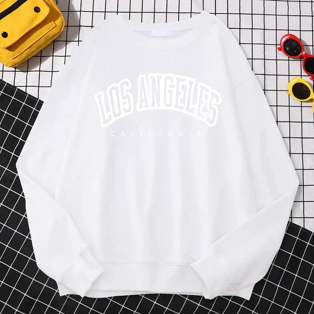 Women’s Oversized Sweatshirt – Cotton Blend – Graphic Print – Crew Neck – Ribbed Trim