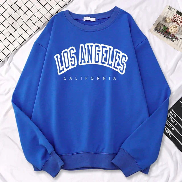 Women’s Oversized Sweatshirt – Cotton Blend – Graphic Print – Crew Neck – Ribbed Trim