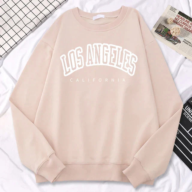 Women’s Oversized Sweatshirt – Cotton Blend – Graphic Print – Crew Neck – Ribbed Trim