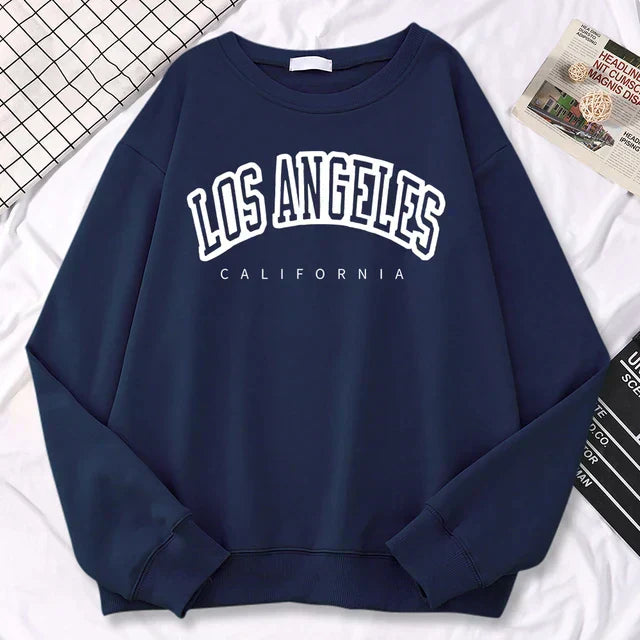 Women’s Oversized Sweatshirt – Cotton Blend – Graphic Print – Crew Neck – Ribbed Trim
