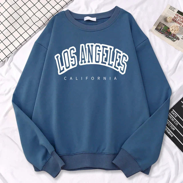 Women’s Oversized Sweatshirt – Cotton Blend – Graphic Print – Crew Neck – Ribbed Trim
