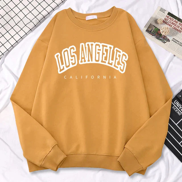 Women’s Oversized Sweatshirt – Cotton Blend – Graphic Print – Crew Neck – Ribbed Trim