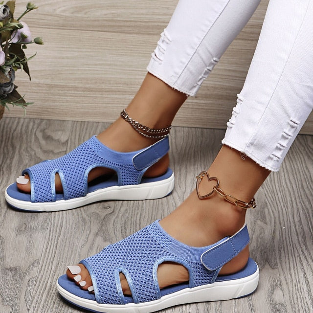 Breathable Knitted Mesh Cushioned Sandals
