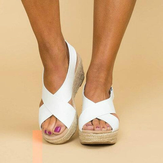 Braided Rope Heel Espadrille Wedge Sandals