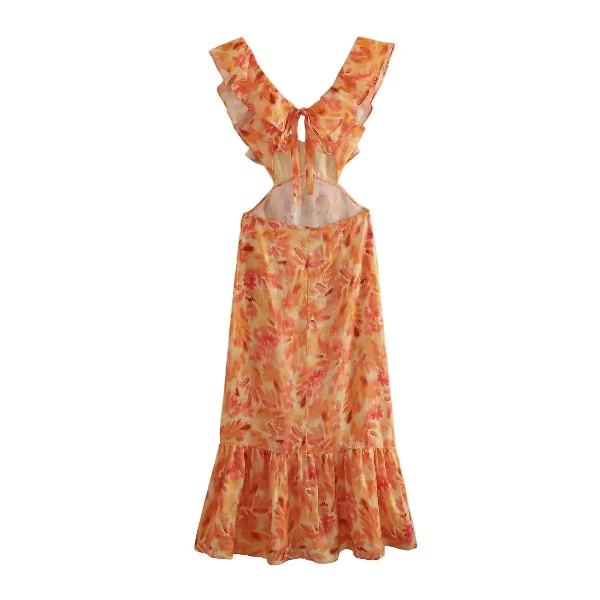 Erna - Vibrant maxi dress with floral print and ruffles