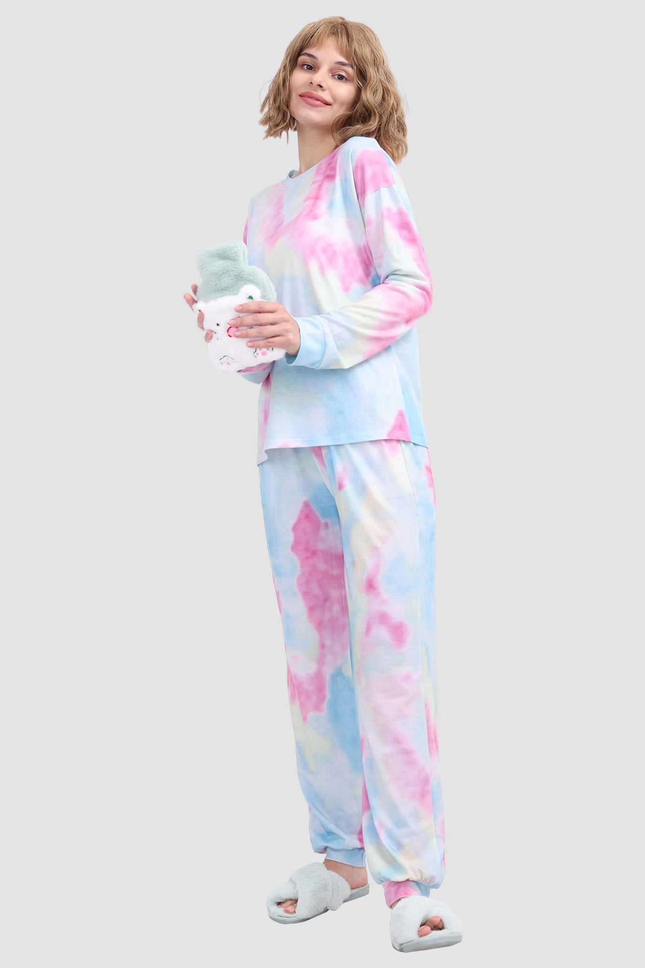 Women's tie-dye long sleeve lounge set