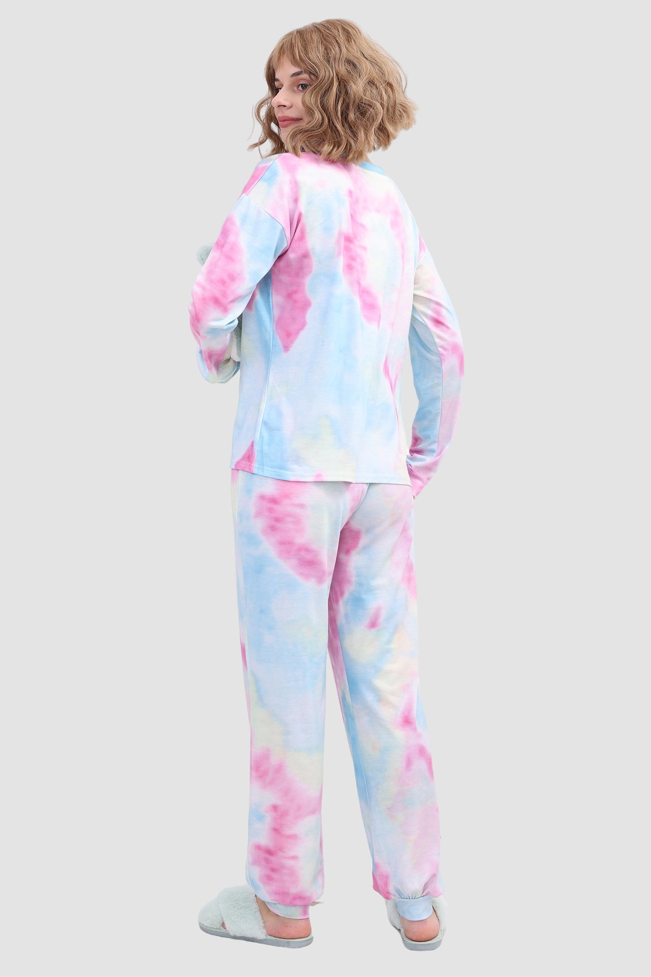 Women's tie-dye long sleeve lounge set