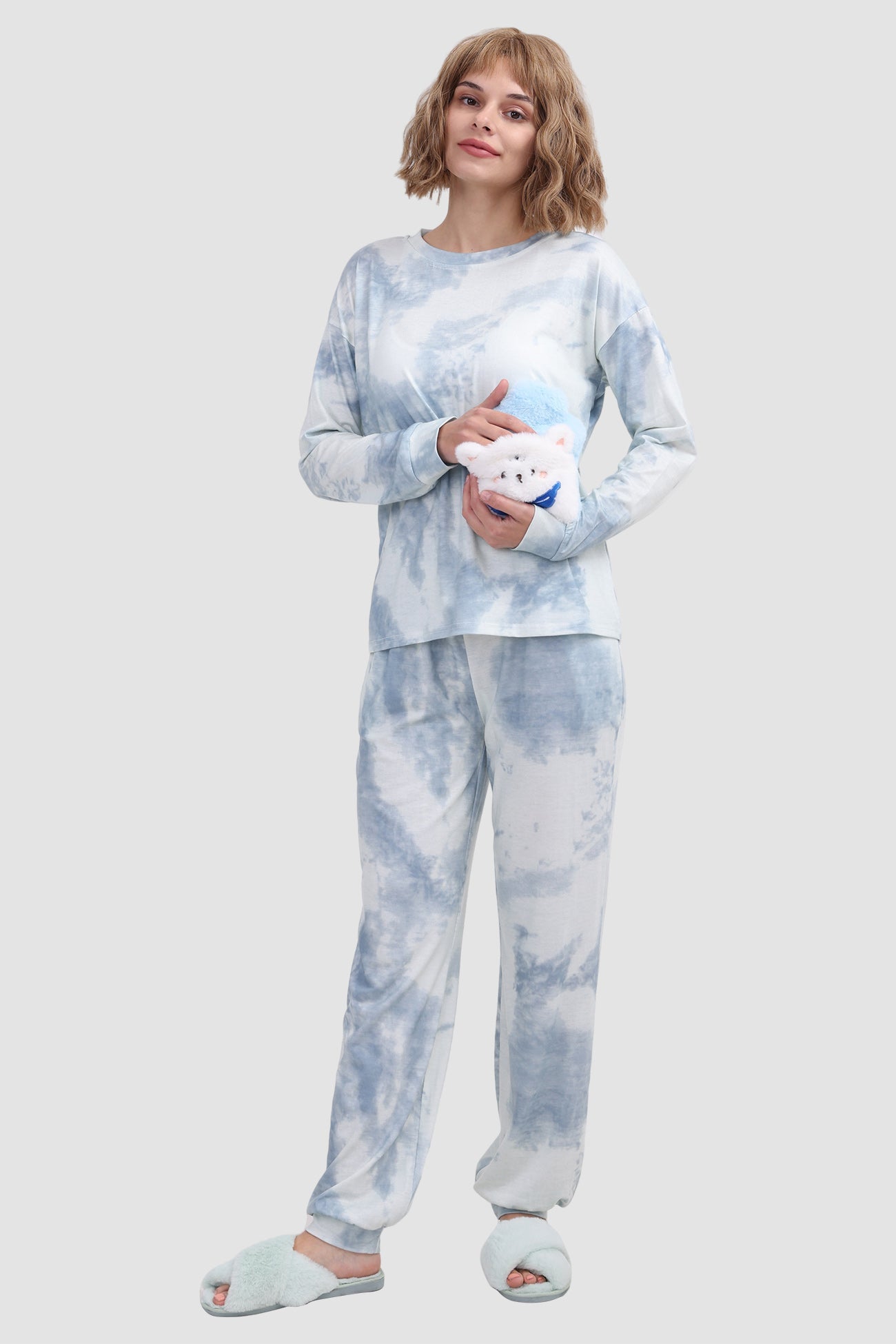 Women's tie-dye long sleeve lounge set
