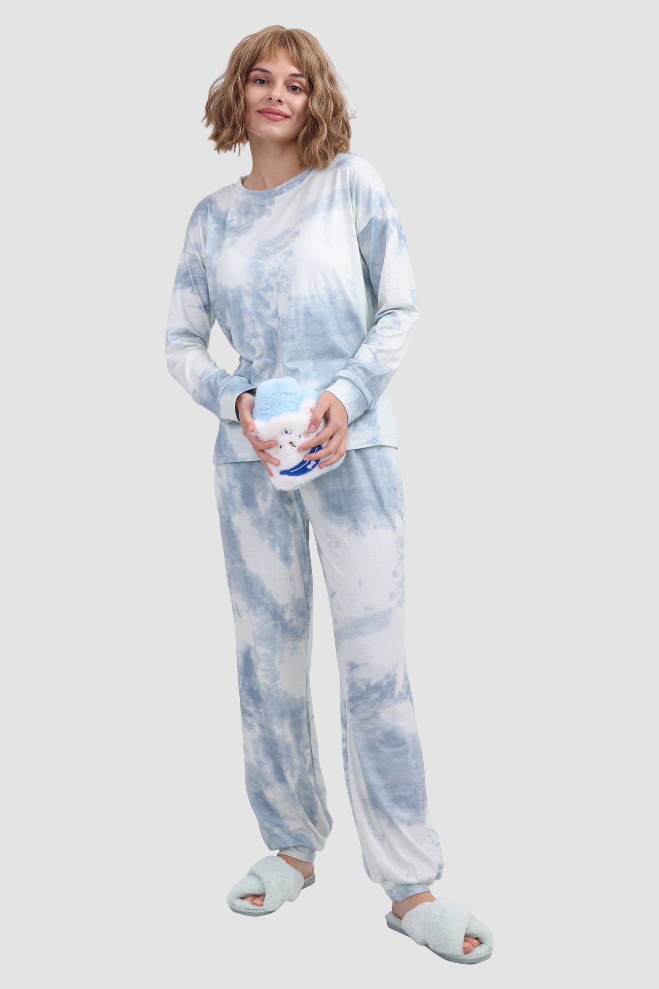 Women's tie-dye long sleeve lounge set