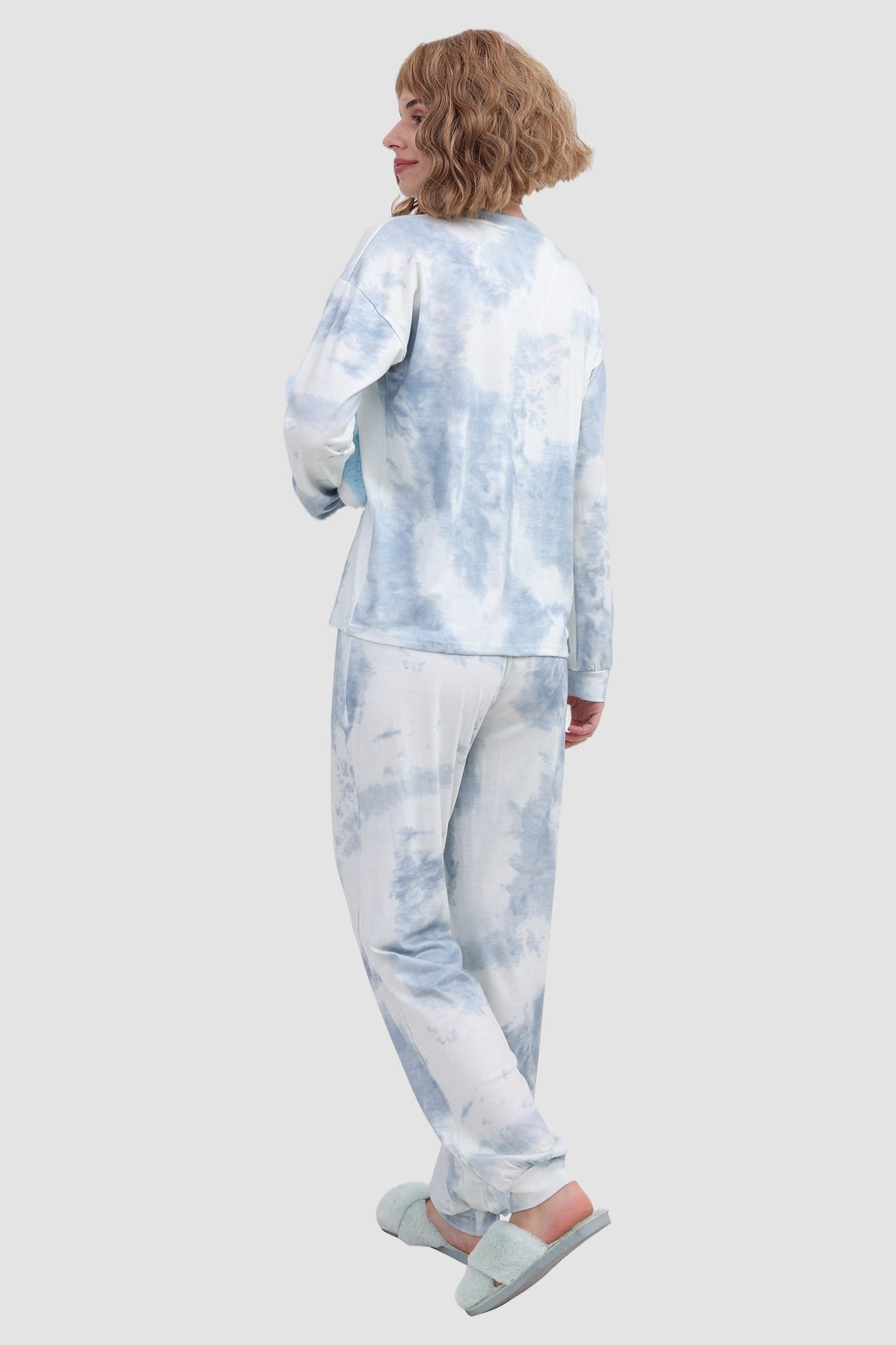 Women's tie-dye long sleeve lounge set