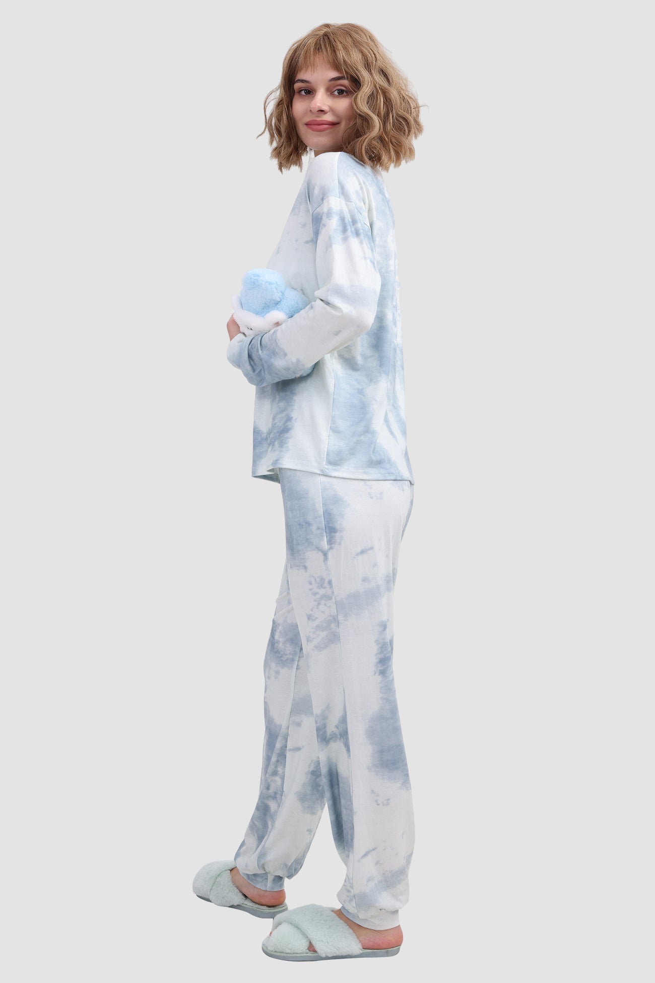 Women's tie-dye long sleeve lounge set