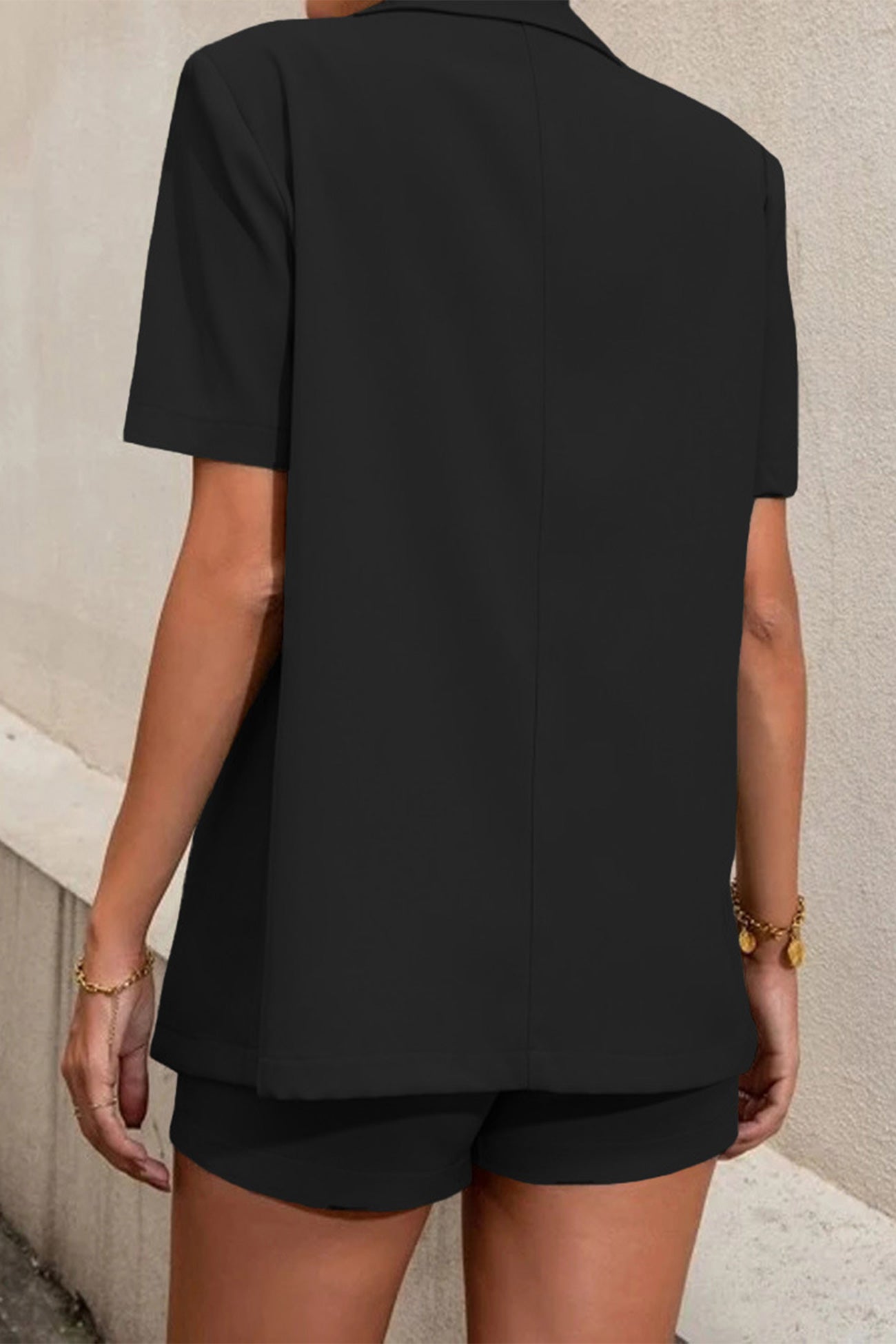 Serra - short sleeve blazer & high waist shorts set