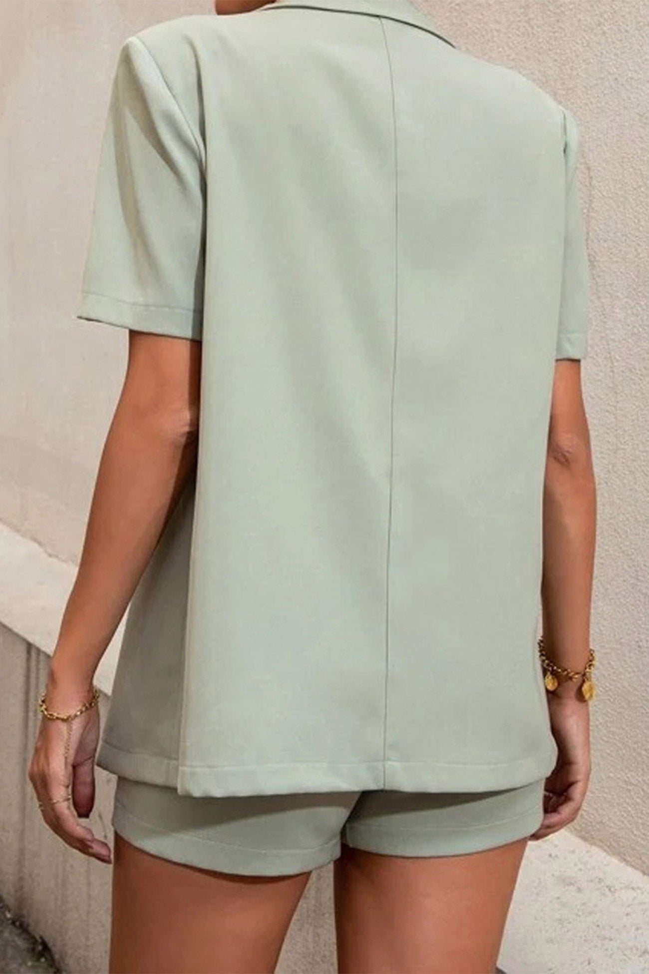 Serra - short sleeve blazer & high waist shorts set