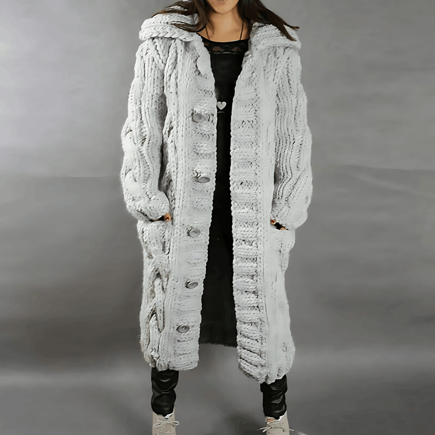 Women's warm long cardigan