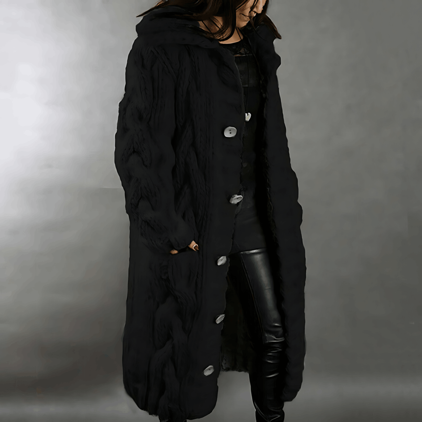 Women's warm long cardigan