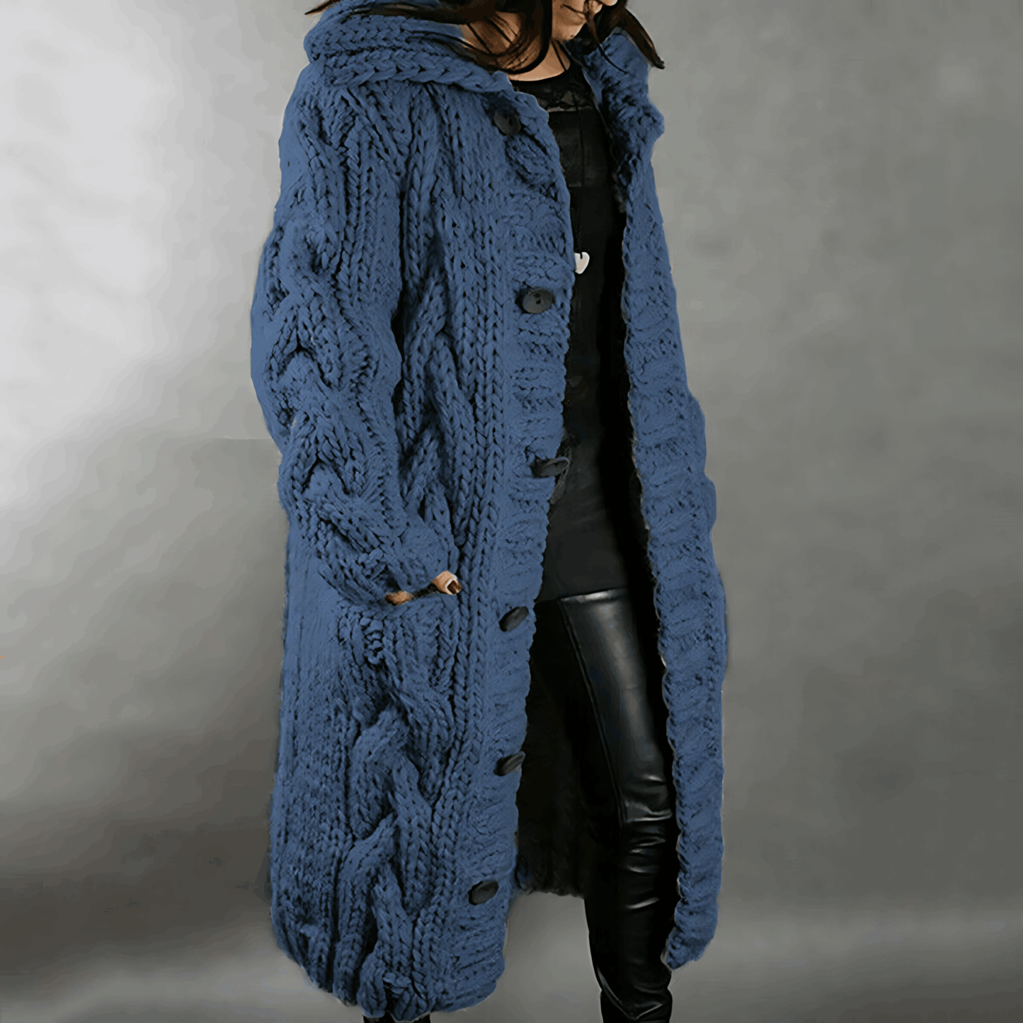 Women's warm long cardigan