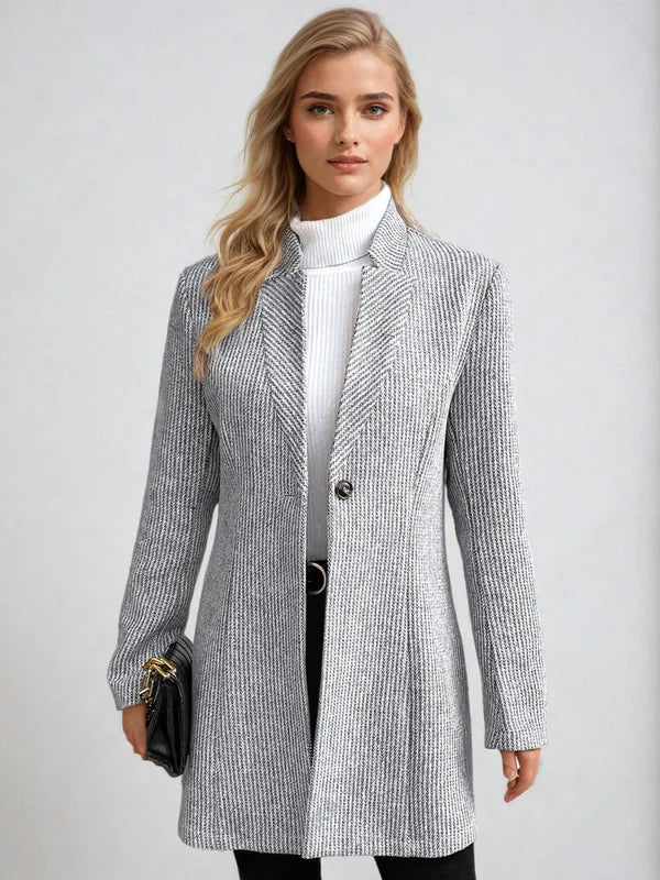 Button Closure Fashionable Blazer Jacket