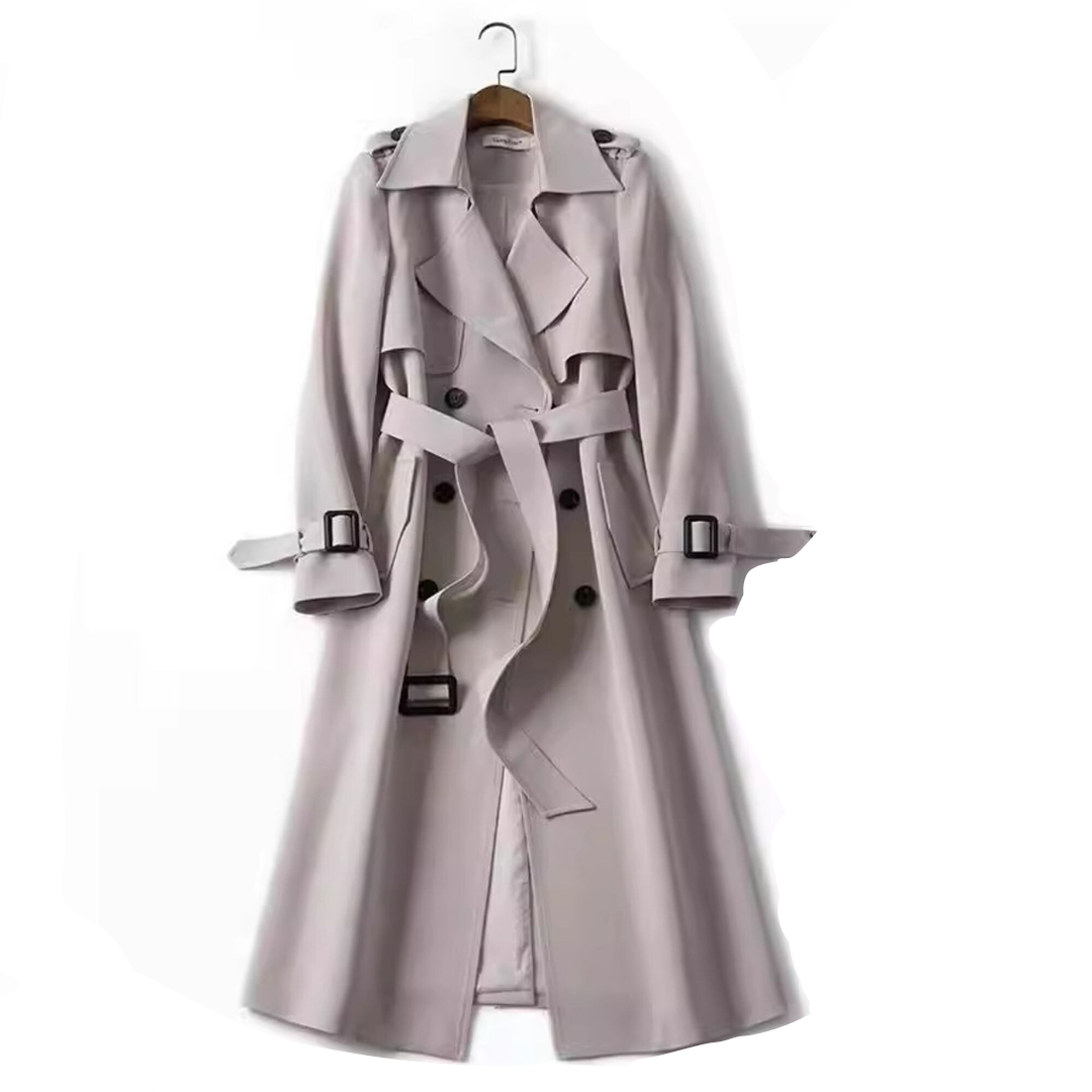 Women's windbreaker over-the-knee mid-length coat