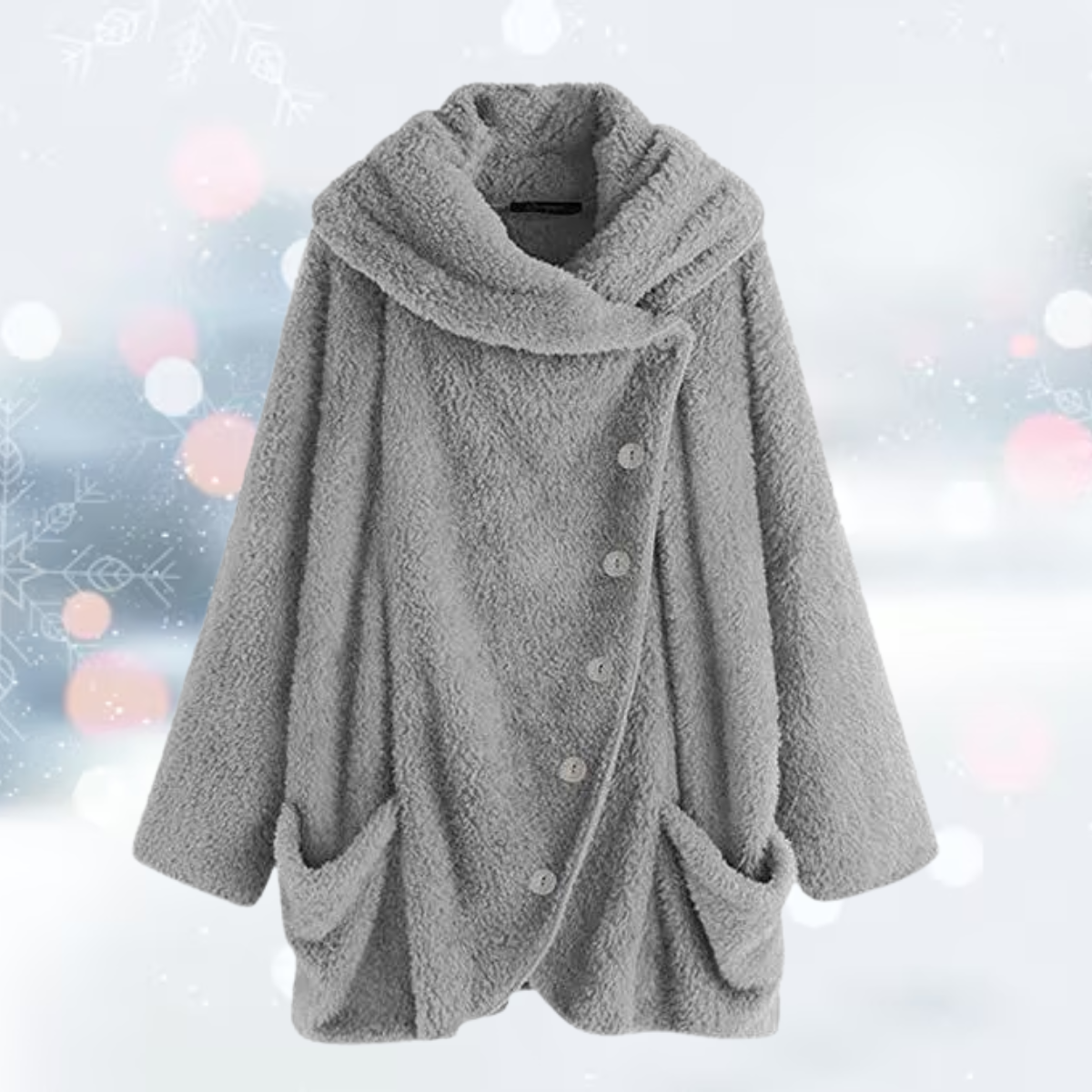 Women's luxe plush coat for cold days