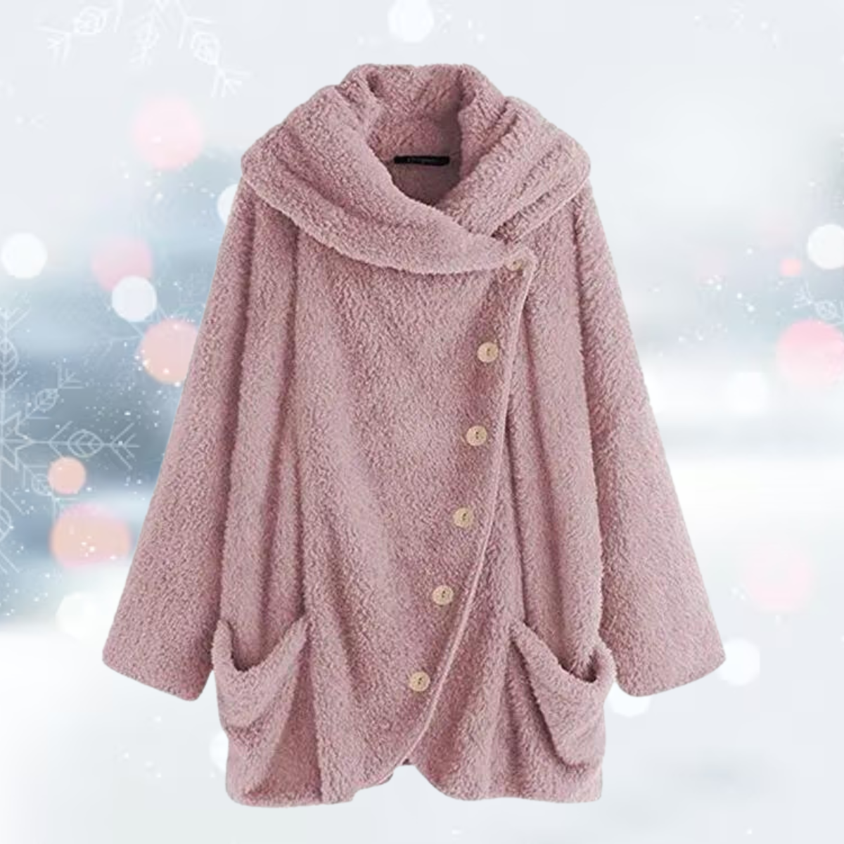 Women's luxe plush coat for cold days
