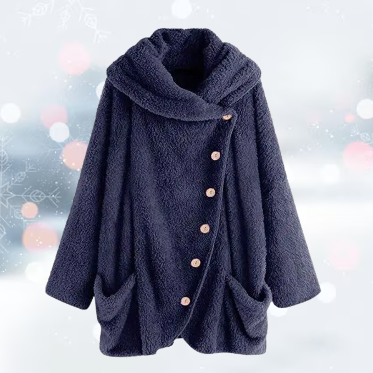 Women's luxe plush coat for cold days