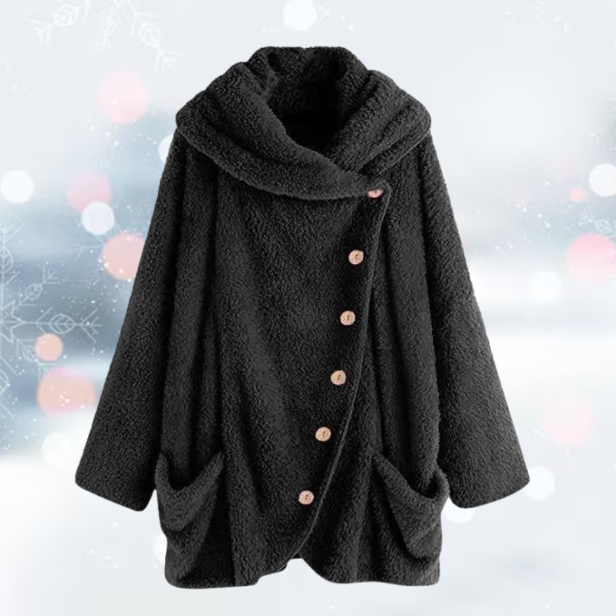 Women's luxe plush coat for cold days