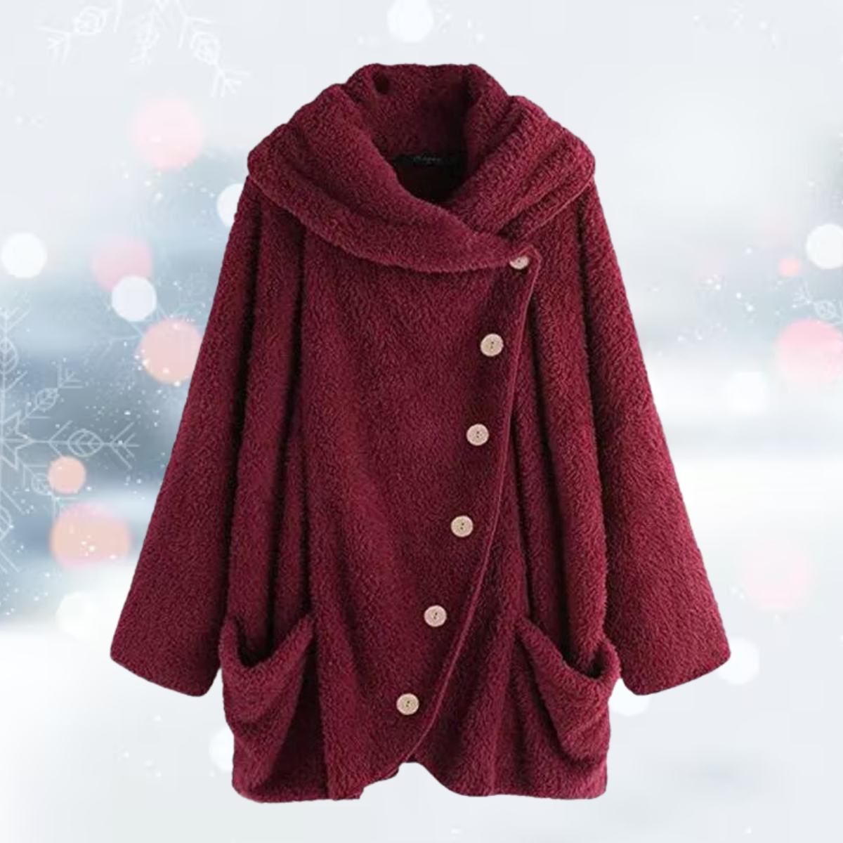 Women's luxe plush coat for cold days