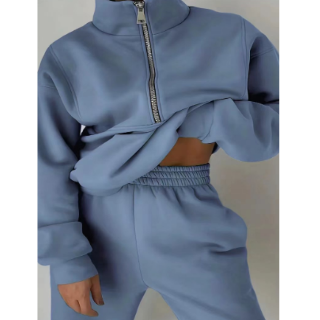Women's comfortable tracksuit with high collar