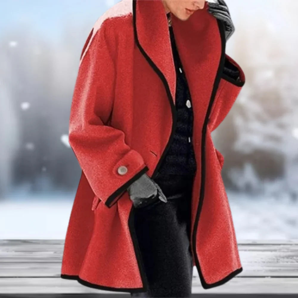 Women's retro oversize coat with wide lapel