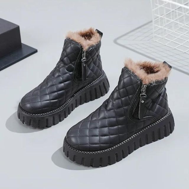 Women's quilted thick-soled warm winter boots