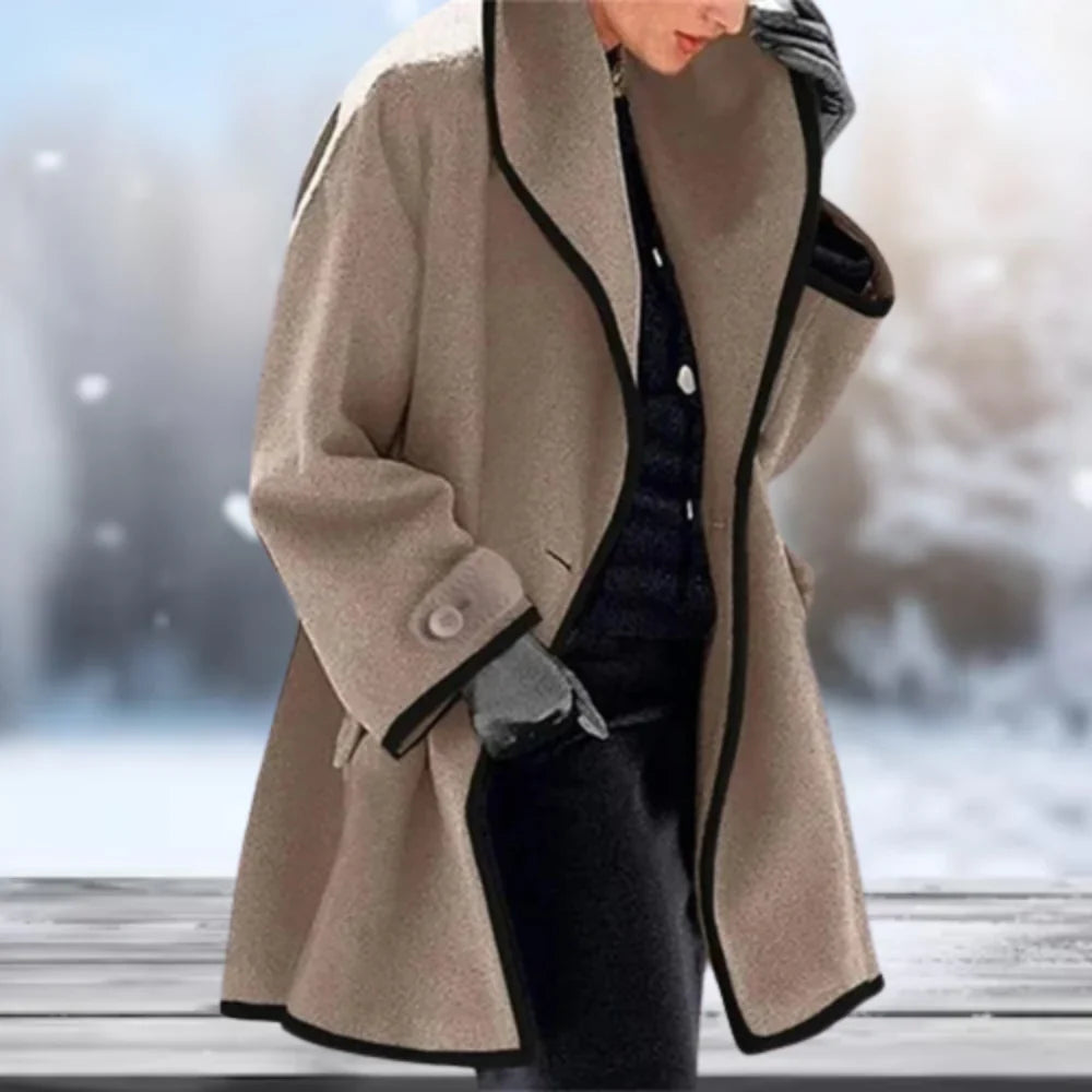 Women's retro oversize coat with wide lapel
