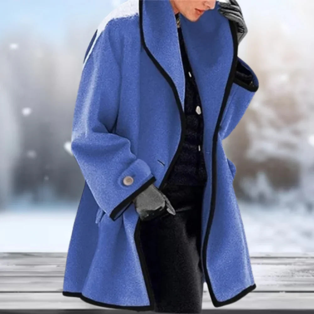 Women's retro oversize coat with wide lapel